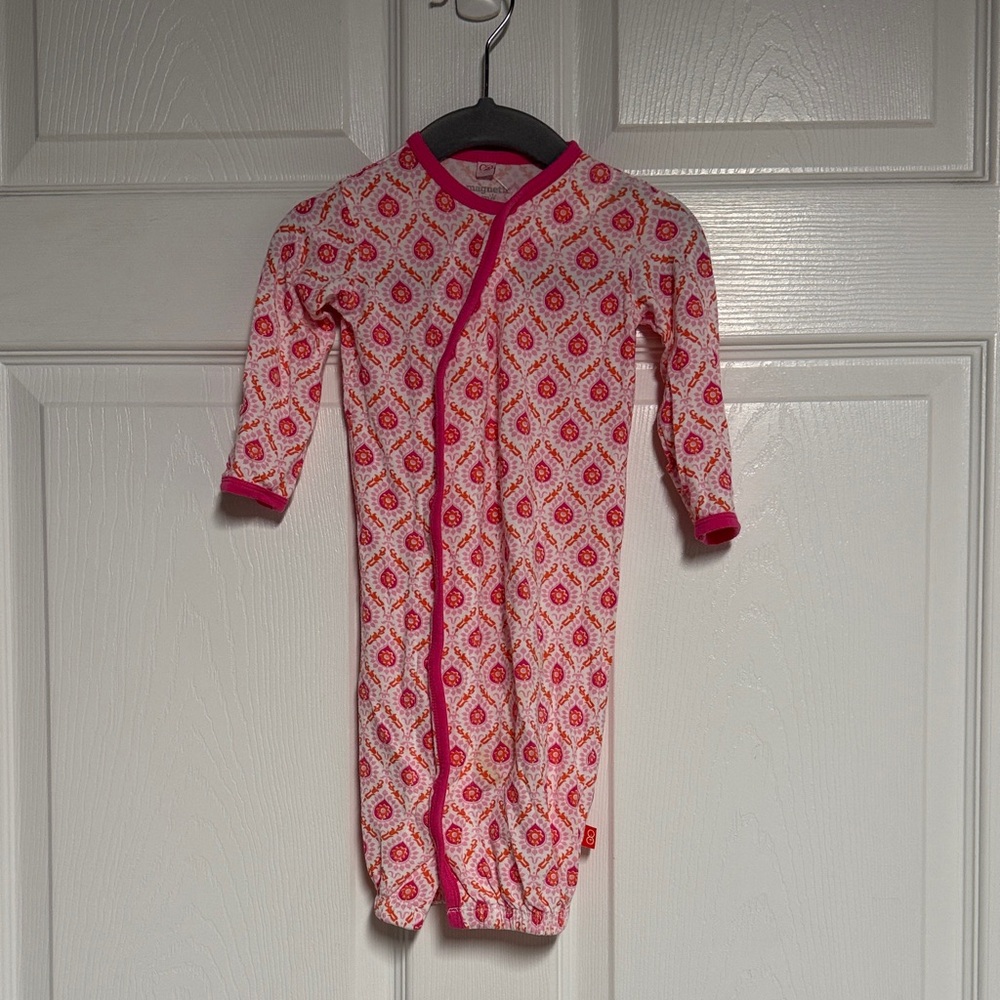 Magnetic Me Pink and White Baby Onesie
